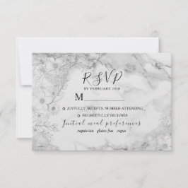 Trotse Elegante Zwarte en Witte Trouwdag RSVP Kaartje