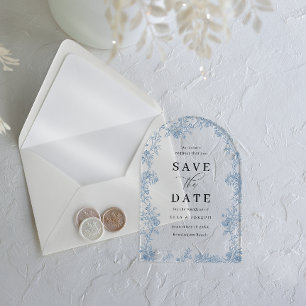 Trotse Elegantie Trouw Save The Date Acryl Uitnodigingen