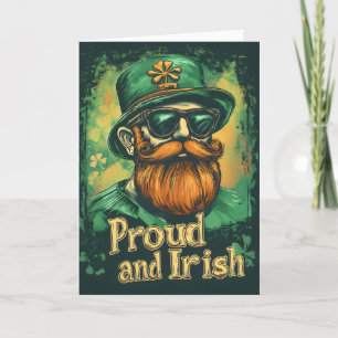 Trotse en Ierse grappige Leprechaun St. Patrick's  Feestdagen Kaart