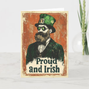 Trotse en Ierse Vintage Funny St. Patrick's Day Feestdagen Kaart