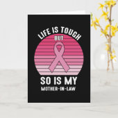 Trotse familie borstkanker krijger schoonmoeder kaart (Gele Bloem)