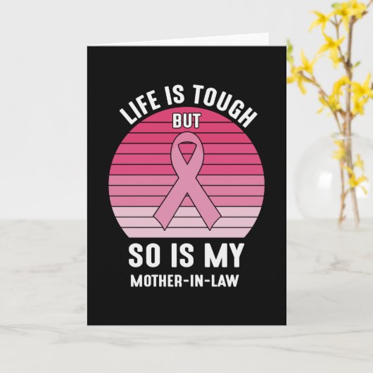 Trotse familie borstkanker krijger schoonmoeder kaart (Gele Bloem)