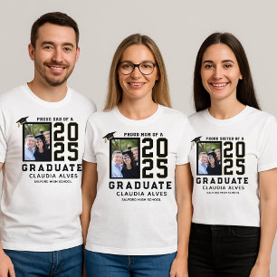 Trotse familie gepersonaliseerd matching Afstudere T-shirt