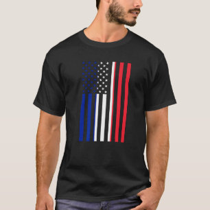 Trotse Franse Amerikaanse Jongen Meisje Zus Allerz T-shirt