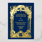 Trotse Franse Barok Rococo Bruiloft Folie Uitnodiging (Voorkant)
