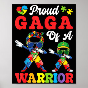 Trotse gaga van een autismekrijger met lintje dabb poster