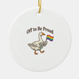 Trotse Gans Pride Parade Vintage Shirt Ontwerp_1 Keramisch Ornament