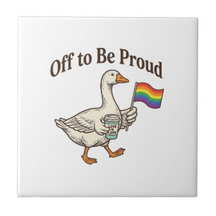Trotse Gans Pride Parade Vintage Shirt Ontwerp_1 Tegeltje
