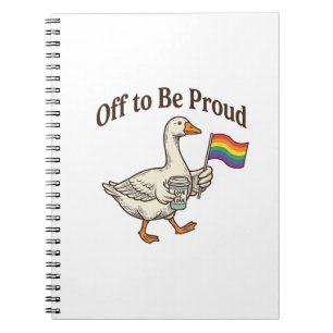 Trotse Gans Pride Parade Vintage T-shirt Ontwerp_1 Notitieboek