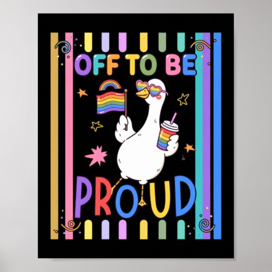 Trotse Gans Regenboogvlag Pret Feest Poster (Voorkant)