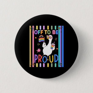 Trotse Gans Regenboogvlag Pret Feest Ronde Button 5,7 Cm