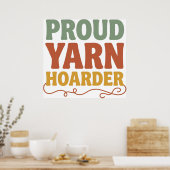 Trotse Garens Hoarder Grappig Breien Poster (Keuken)
