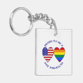 Trotse Gay Amerikaan Sleutelhanger (Voorkant Links)