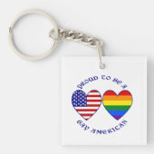 Trotse Gay Amerikaan Sleutelhanger (Voorkant)