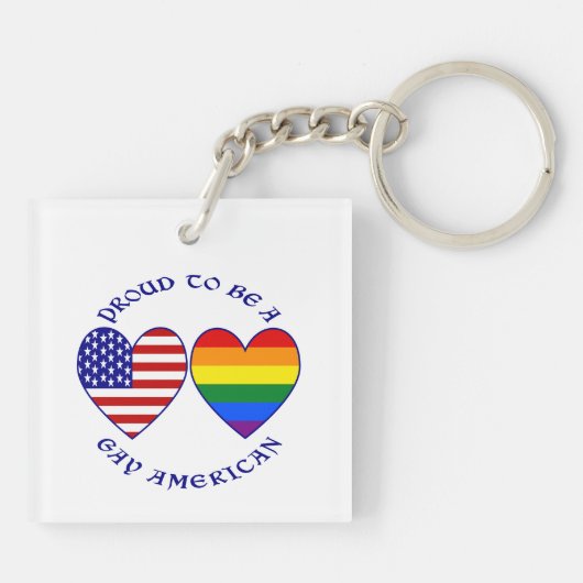Trotse Gay Amerikaan Sleutelhanger (Achterkant)