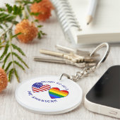 Trotse Gay Amerikaan Sleutelhanger (Voorkant Rechts)