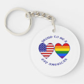 Trotse Gay Amerikaan Sleutelhanger (Voorkant)