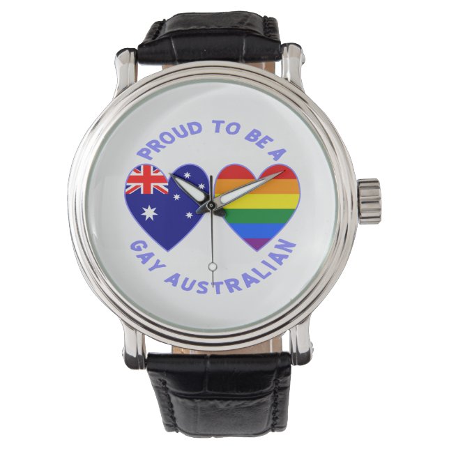 Trotse Gay Australiër  Horloge (Voorkant)