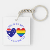 Trotse Gay Australiër Sleutelhanger (Achterkant)