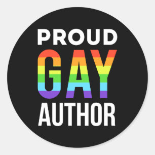 Trotse Gay Auteur Pride LGBTQ Ronde Sticker