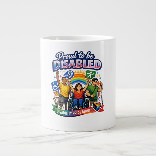 Trotse gehandicapte grote koffiekop (Voorkant)