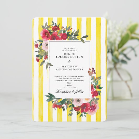 Trotse Gele Huwelijksuitnodiging Kaart (Staand voorkant)