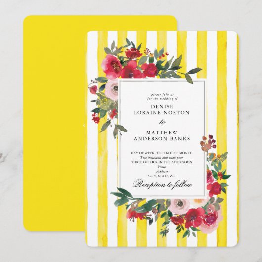 Trotse Gele Trouw Uitnodiging (Voorkant / Achterkant)