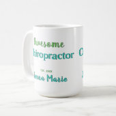 Trotse Geweldige chiropractor Blauwgroen groen ont Koffiemok (Voorkant links)