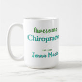 Trotse Geweldige chiropractor Blauwgroen groen ont Koffiemok (Links)