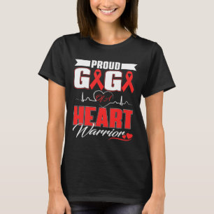 Trotse gigi van een hartkrijger hartziekte bewust t-shirt