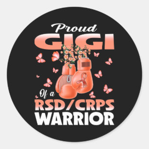 Trotse Gigi van een RSD CRPS Warrior Awareness Box Ronde Sticker