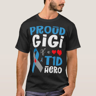 Trotse Gigi Van Een T1d Held Type 1 Diabetes Bewus T-shirt