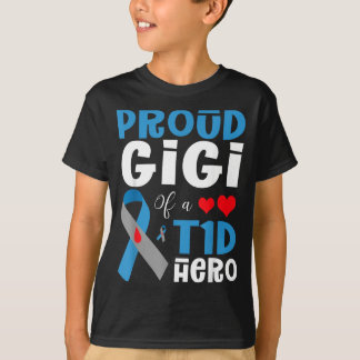 Trotse Gigi van een T1d-held Type 1 Diabetesbewust T-shirt