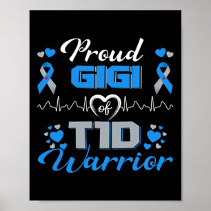 Trotse Gigi van T1D Warrior Type 1 Diabetes Awaren Poster