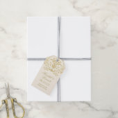 Trotse Glamour Ivoor Gouden Monogram Bruiloft Cadeaulabel (Met Touw)