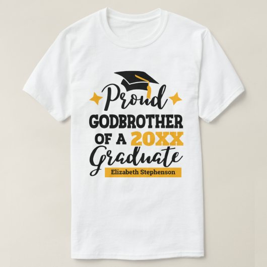 Trotse Godbroer van de afstuderen familie matching T-shirt (Design voorkant)