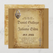 Trotse Gotische Skeletsleutel bruiloft Save The Date (Voorkant / Achterkant)