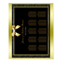 Trotse Gouden Boog & Zwarte Glitter Bruiloft