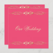 Trotse gouden trouwuitnodiging kaart (Voorkant / Achterkant)