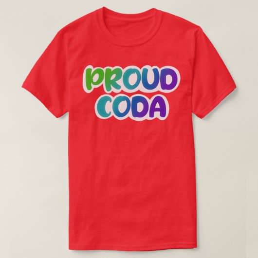 trotse groene blauwe paarse gradiënt CODA T-shirt (Design voorkant)