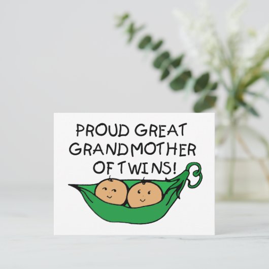 trotse Grootmoeder Twin Pod Briefkaart (Staand voorkant)