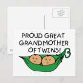 trotse Grootmoeder Twin Pod Briefkaart (Voorkant / Achterkant)