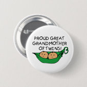 trotse Grootmoeder Twin Pod Ronde Button 5,7 Cm (Voorkant /achterkant)