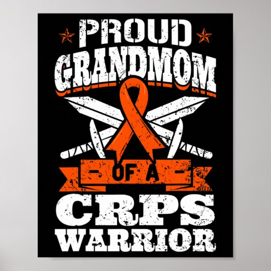 Trotse Grootmoeder van een CRPS Warrior RSD Awaren Poster (Voorkant)
