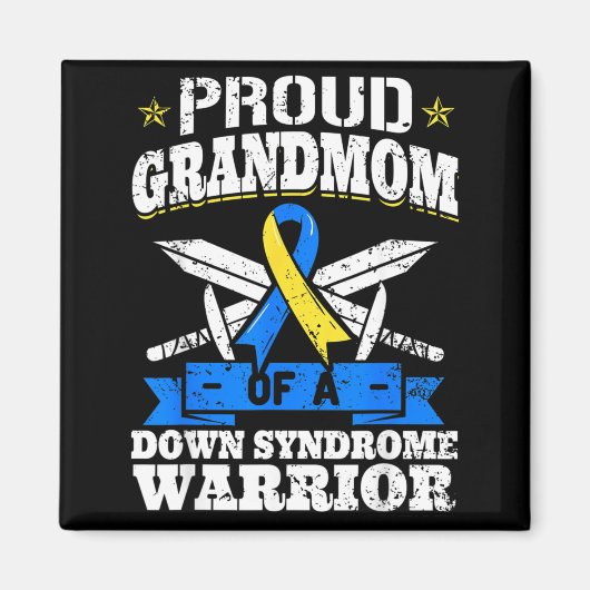 Trotse grootmoeder van een Downsyndroom-strijder D Magneet (Voorkant)
