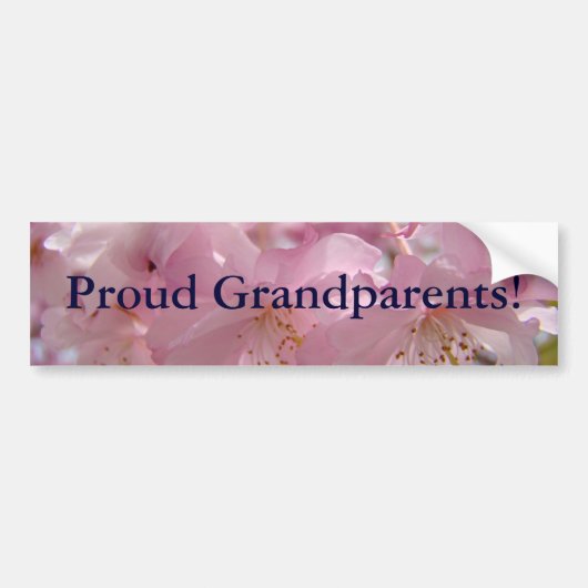 Trotse Grootouders! bumperstickers Roze Bloesems (Voorkant)