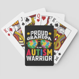 Trotse Grootvader Van Een Autisme Strijder Familie Pokerkaarten