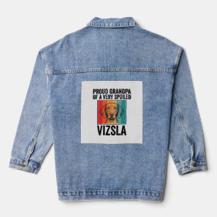 Trotse Grootvader Vizsla Vintage Hondenliefhebber Denim Jacket