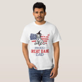 Trotse Grote Deen Papa Amerikaanse vlag  T-shirt (Voorkant volledig)