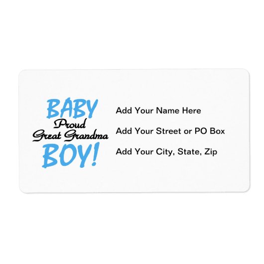 Trotse Grote Oma Baby Jongen Cadeaus Etiket (Voorkant)